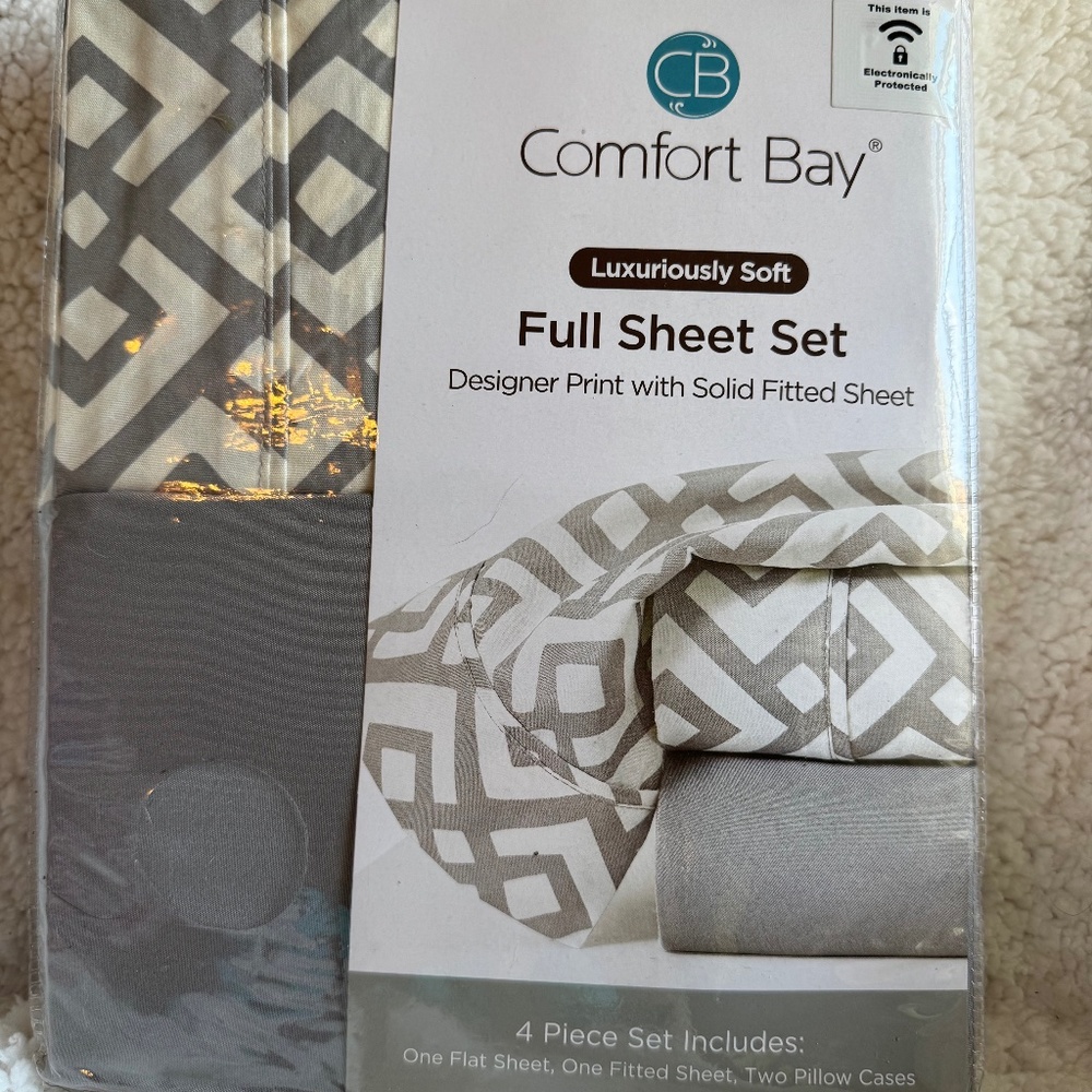 Full Size Sheet Set - NWT Grey White